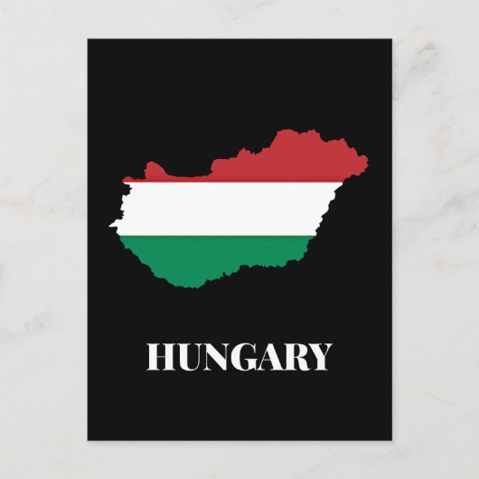Hungary, silhouette and flag, ポストカード (正面)