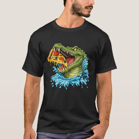Hungry Alligator Pizza Lover Gift - Funny Reptile Tシャツ (正面)