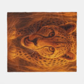 Hungry Cheetah フリースブランケット (正面(横))