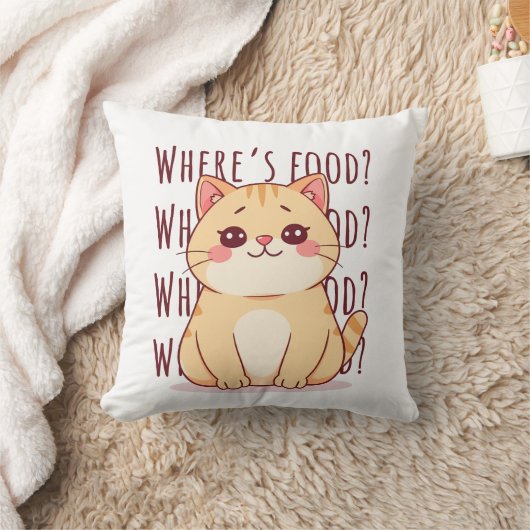 Hungry Ginger Cat  クッション (ブランケット)