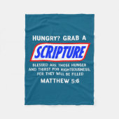 Hungry_ Grab A Scripture Bible Verse Famous Funny  フリースブランケット (正面)
