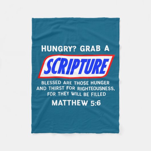 Hungry_ Grab A Scripture Bible Verse Famous Funny  フリースブランケット (正面)