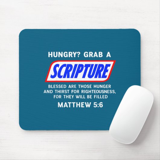 Hungry_ Grab A Scripture Bible Verse Famous Funny マウスパッド (マウス)