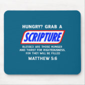 Hungry_ Grab A Scripture Bible Verse Famous Funny マウスパッド (正面)