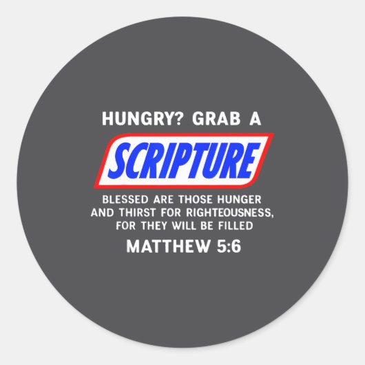 Hungry_ Grab A Scripture Bible Verse Famous Funny ラウンドシール (正面)