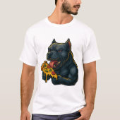 Hungry Hound Pizza – Funny Fierce Dog T-Shirt Tシャツ (正面)
