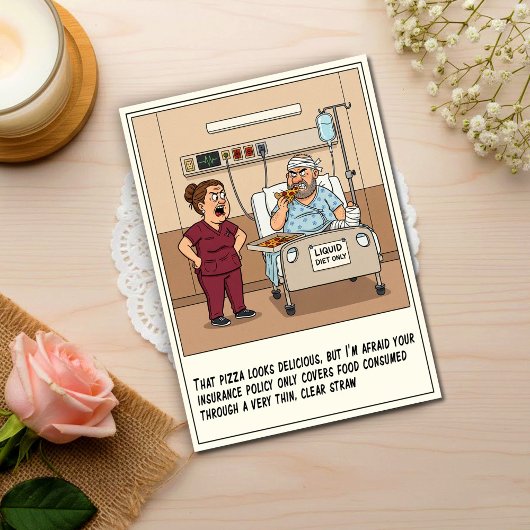 Hungry Patient Defies Liquid Diet Get Well ポストカード