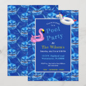 Hungry Shark Pool Party  招待状 (正面/裏面)