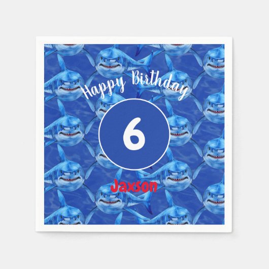 Hungry Sharks スタンダードカクテルナプキン (正面)