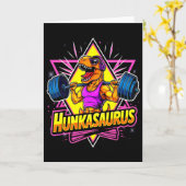 Hunkasaurus Gym Workout T-rex Powerlifting Bodybui カード (黄色い花)