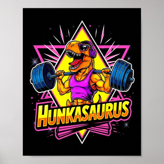 Hunkasaurus Gym Workout T-rex Powerlifting Bodybui ポスター (正面)
