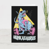 Hunkasaurus T Rex Dinosaur Funny Gym And Workout  カード (正面)