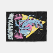 Hunkasaurus T Rex Dinosaur Funny Gym And Workout  フリースブランケット (正面(横))