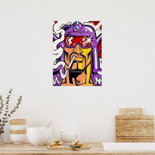 Hunkuloid™/Nocturno™/顔 ポスター (キッチン)