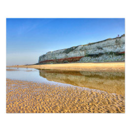 Hunstanton Cliffs Reflected at Low Tide, Norfolk フォトプリント