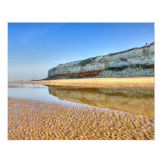 Hunstanton Cliffs Reflected at Low Tide, Norfolk フォトプリント