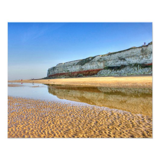 Hunstanton Cliffs Reflected at Low Tide, Norfolk フォトプリント (正面)