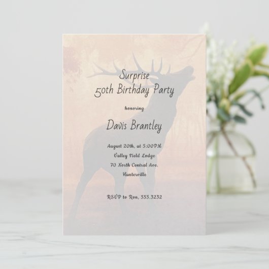 Hunter Antlers Deer Birthday Party Invitation 招待状 (スタンド正面)