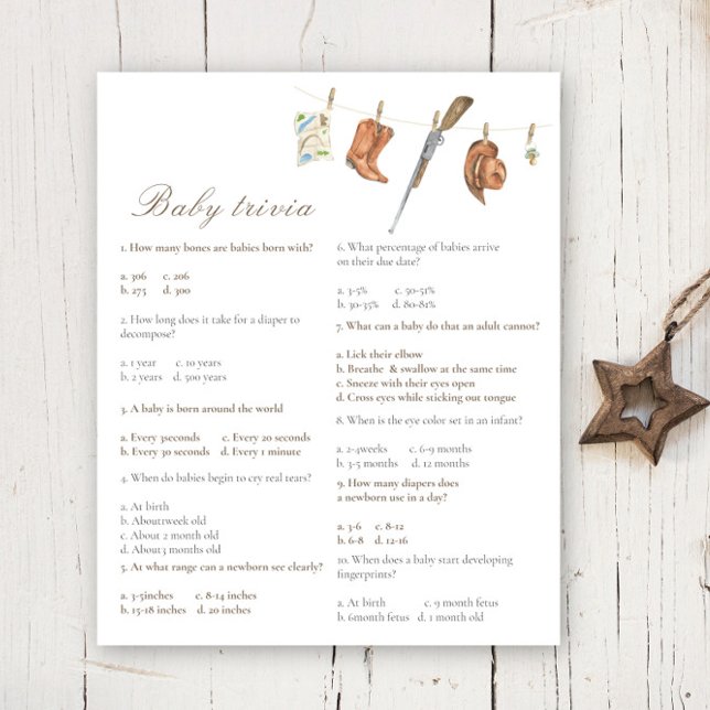 Hunter baby shower - Baby Trivia Game (クリエイターアップロード済み)