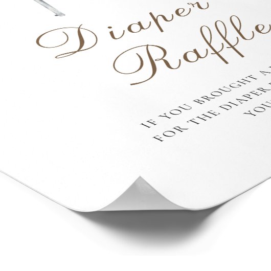 Hunter baby shower - diaper raffle poster ポスター (角)
