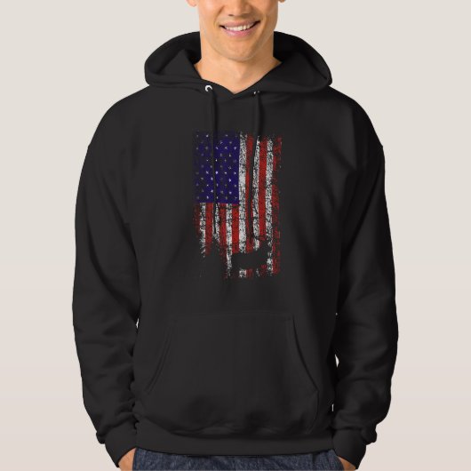 Hunter Deer Forest US Flag America Hunting Patriot パーカ (正面)
