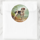 Hunter dog with bird in mouth ラウンドシール (バッグ)