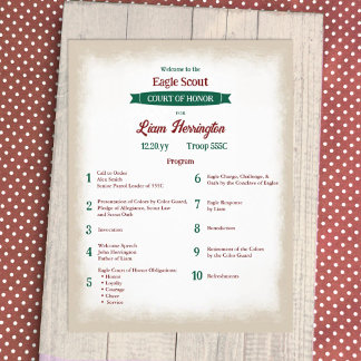 Hunter Green and Burgundy Scout Program チラシ