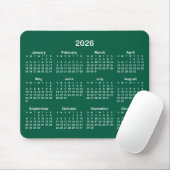 Hunter Green and White 2026 Calendar マウスパッド (マウス)