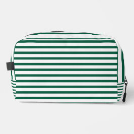 Hunter Green and White Striped Toiletry Bag  ドップキット