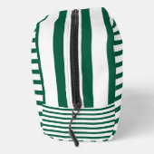 Hunter Green and White Striped Toiletry Bag  ドップキット (右)