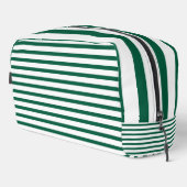 Hunter Green and White Striped Toiletry Bag  ドップキット (右コーナー)