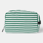 Hunter Green and White Striped Toiletry Bag  ドップキット (裏面)