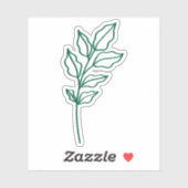 Hunter Green Leaf Glossy White Vinyl シール (シート)