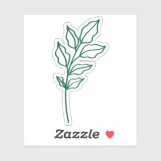 Hunter Green Leaf Glossy White Vinyl シール