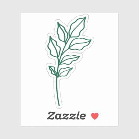 Hunter Green Leaf Glossy White Vinyl シール (シート)