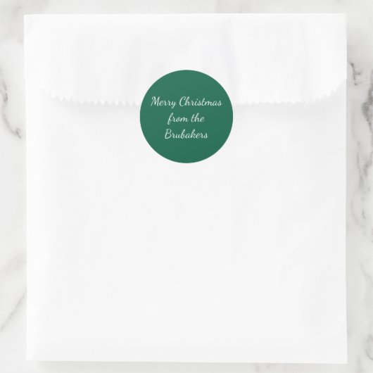 Hunter Green Personalized Christmas Envelope ラウンドシール (バッグ)