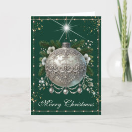 Hunter Green Vintage Christmas Ornament シーズンカード