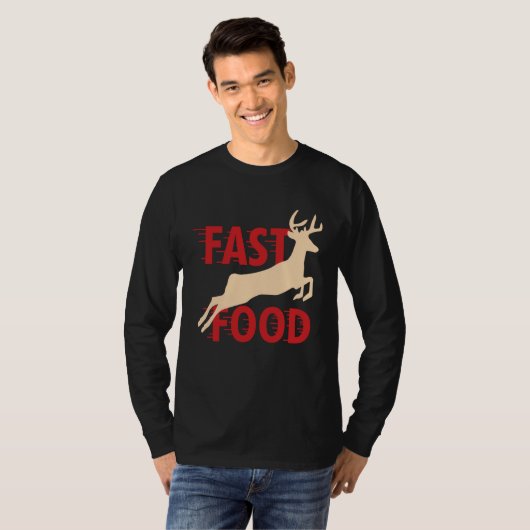Hunter Hunting Deer Fast Food Tシャツ (正面フル)