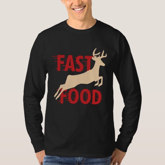 Hunter Hunting Deer Fast Food Tシャツ (正面)