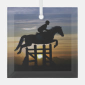 Hunter Jumper Horse Christmas ガラスオーナメント (正面)