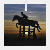 Hunter Jumper Horse Christmas ガラスオーナメント (裏面)
