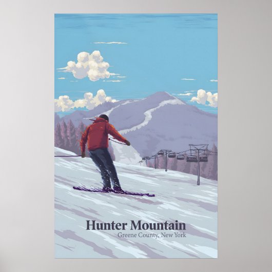 Hunter Mountain Ski Resort Travel Poster ポスター (正面)
