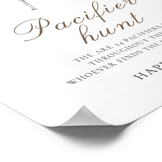 Hunter - pacifier hunt baby shower game ポスター (角)