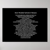 Hunter S Thompsonによる朝食の方法 ポスター (正面)