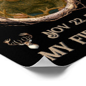 Hunter's First Deer Rustic Woodsy Milestone ポスター (角)