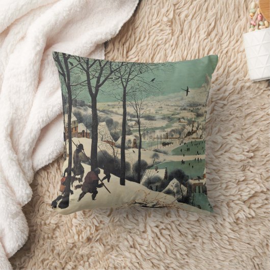 Hunters in the Snow, famous artwork, クッション (ブランケット)