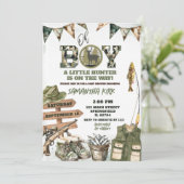 Hunting and Fishing Camo Baby Shower 招待状 (スタンド正面)