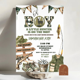 Hunting and Fishing Camo Baby Shower 招待状