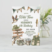 Hunting and Fishing Camo Boy birthday 招待状 (スタンド正面)