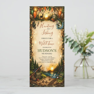 Hunting and Fishing Camo Boy birthday Invitation 招待状
